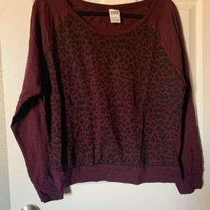 Pink leopard size L long sleeve top
